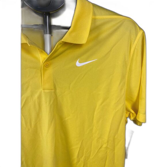Nike Dri-FIT Yellow Golf Polo Shirt Men’s Size S | Athletic Performance Tee - Picture 3 of 5